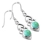 Turquoise Celtic Silver Earrings Set - e309